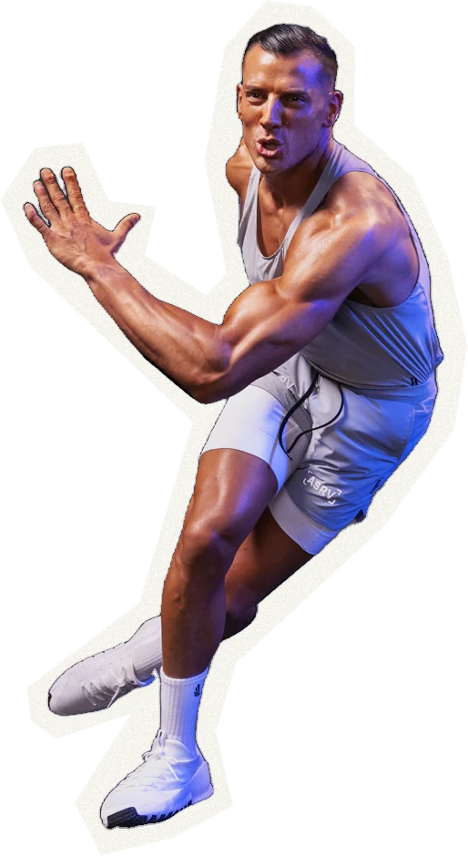 Paper cut-out of the P90X trainer mid lateral bound